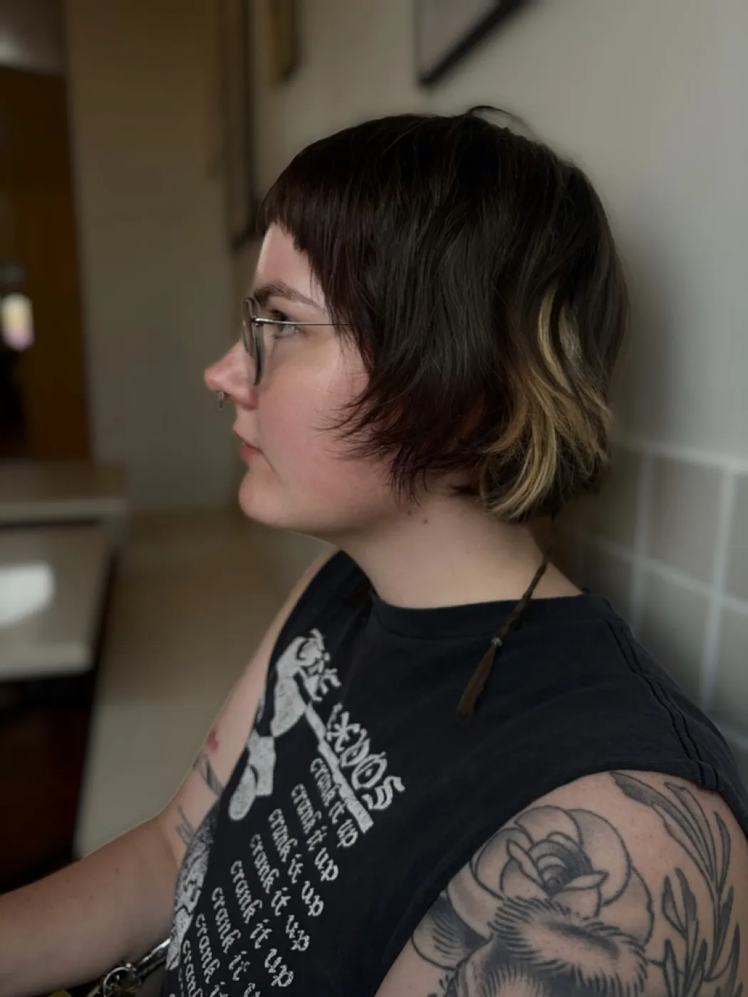 Dark bob blended to blonde ends