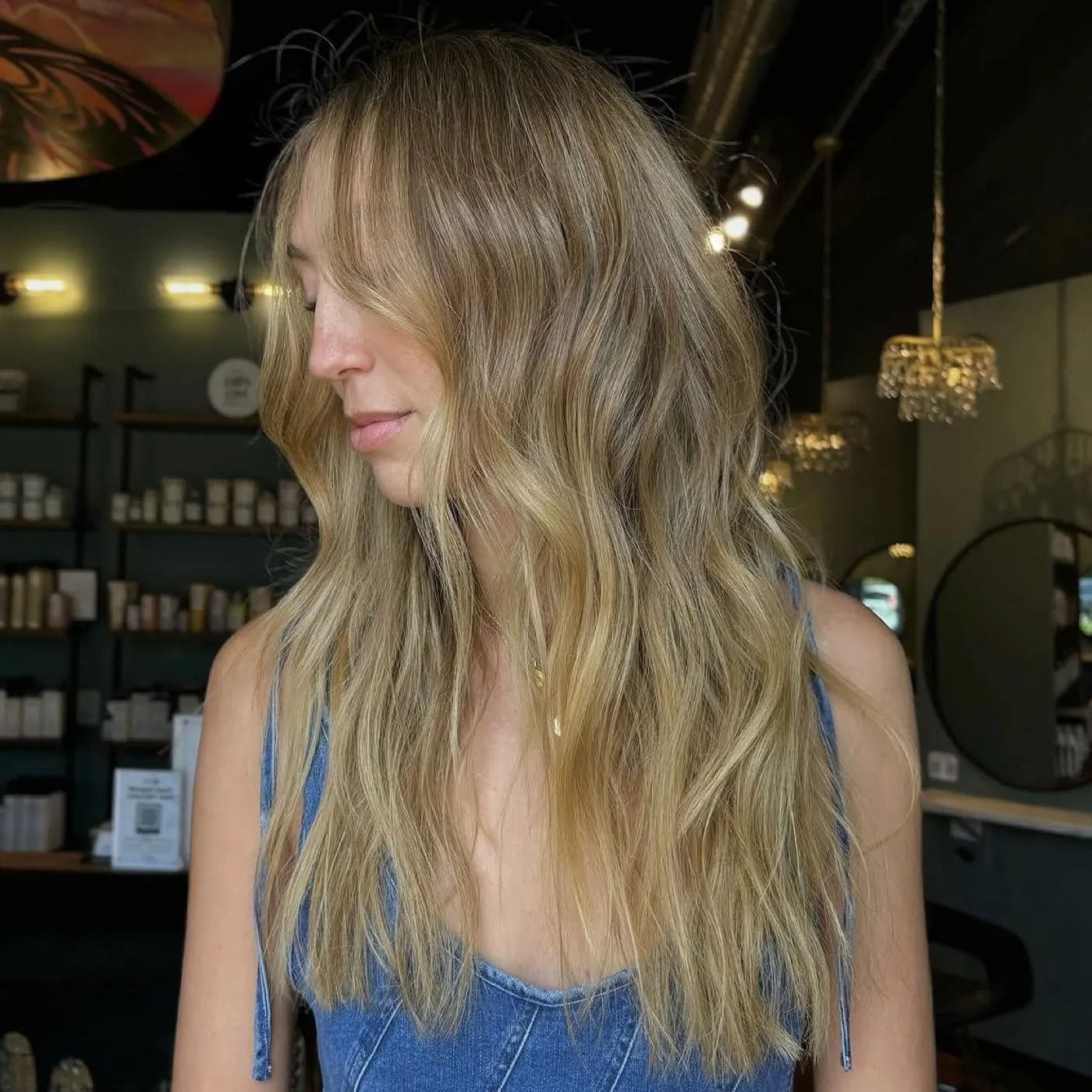 Lived-in bronde with face-framing layers